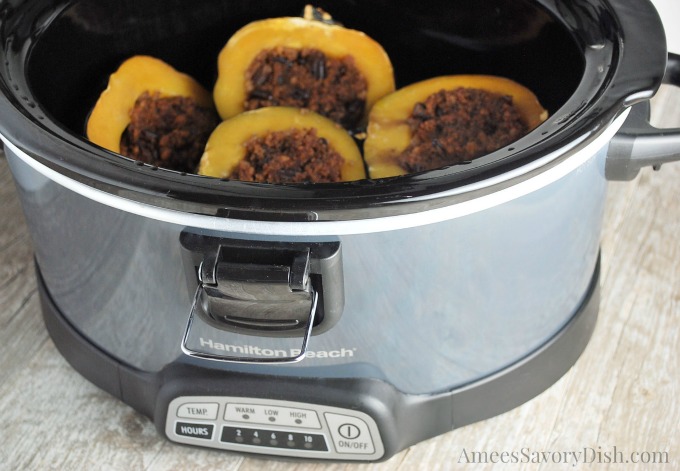 Acorn squash in a slow cooker