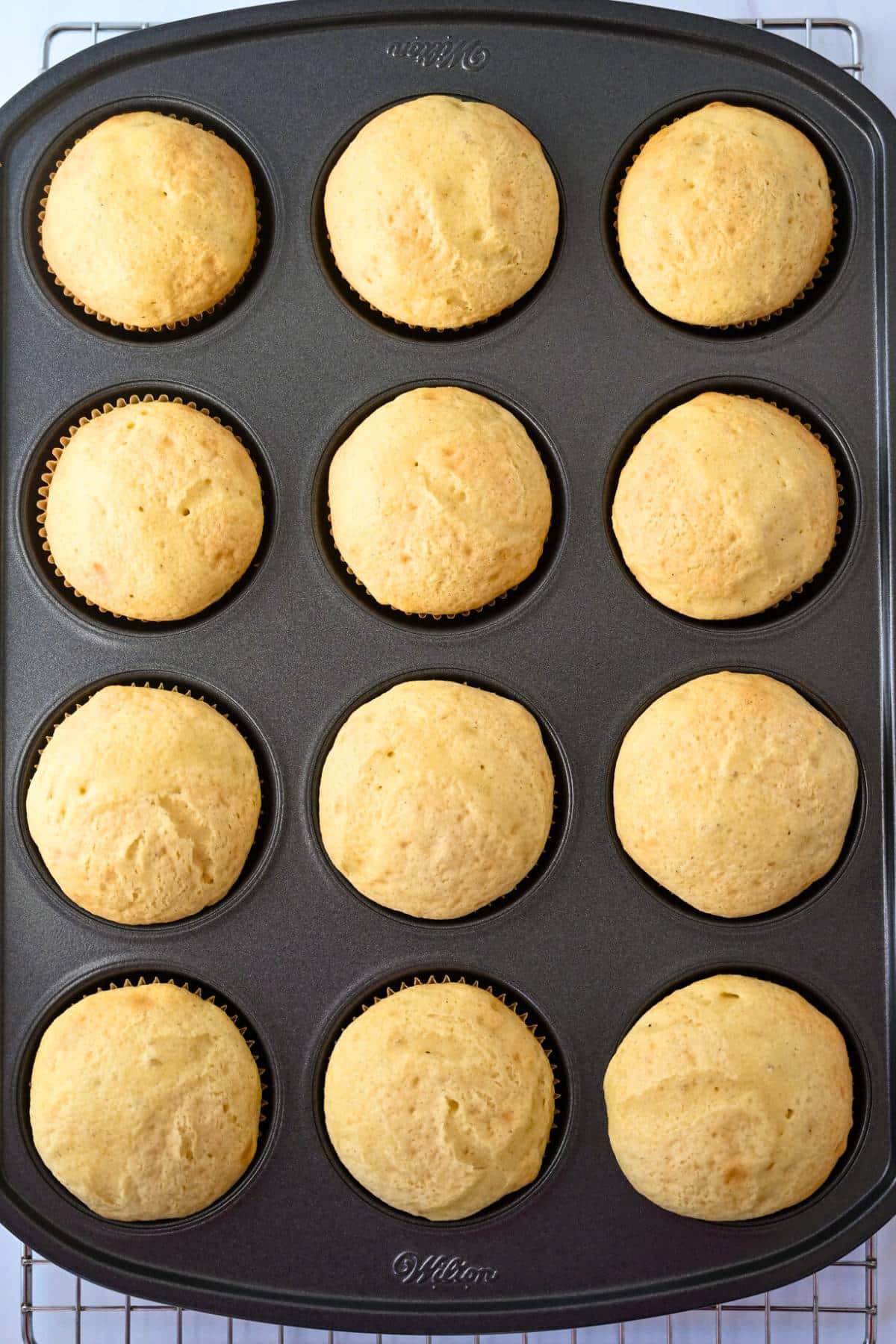 baked cupcakes in a pan
