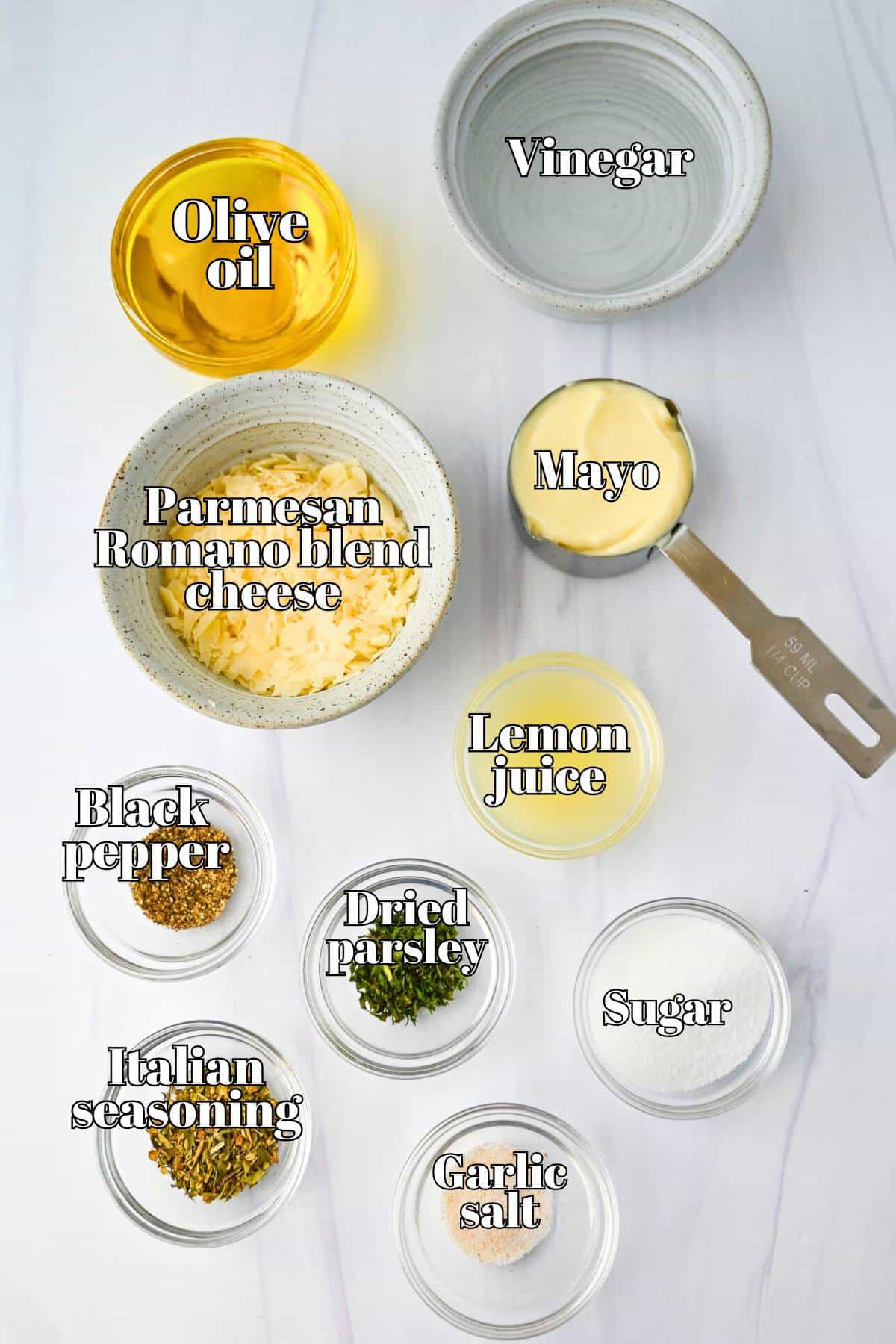 ingredients for making light olive garden dressing