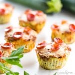 egg muffins topped with mini pepperoni