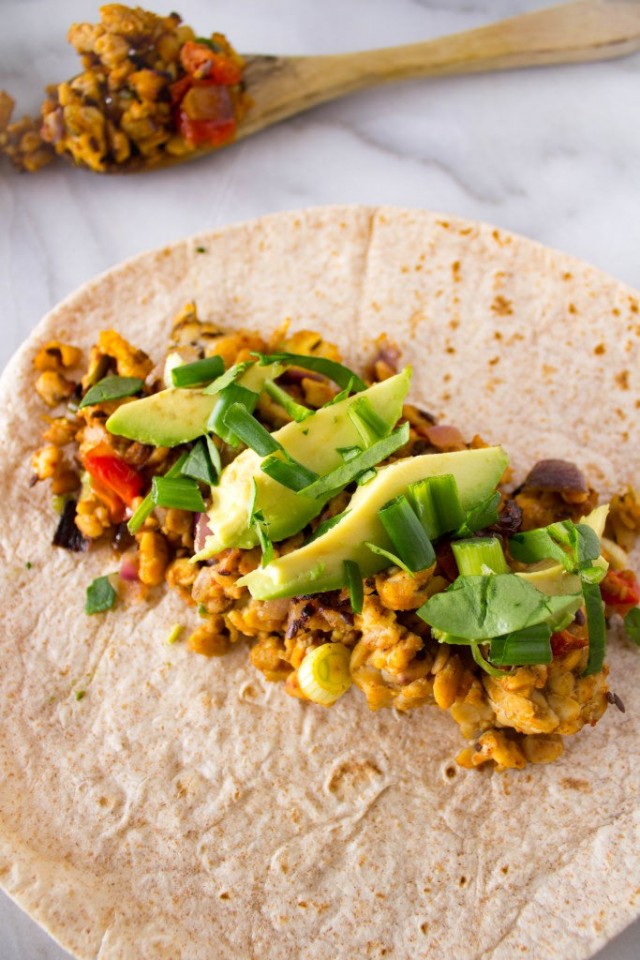 Open-faced vegetarian taco 