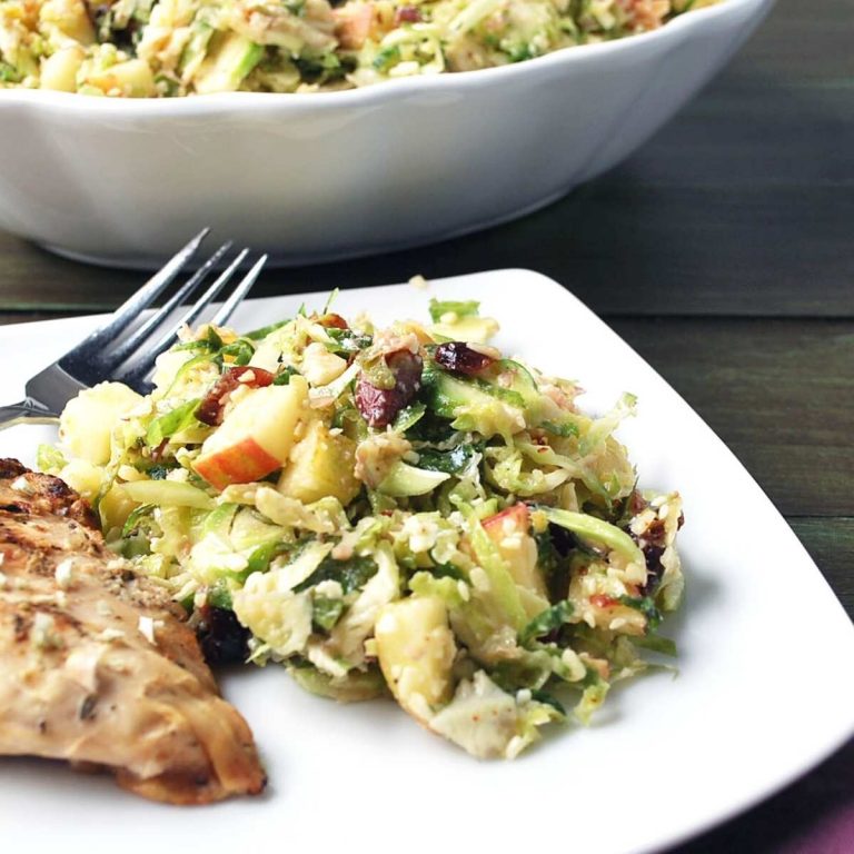 Shaved Brussels Sprouts Salad with Apples