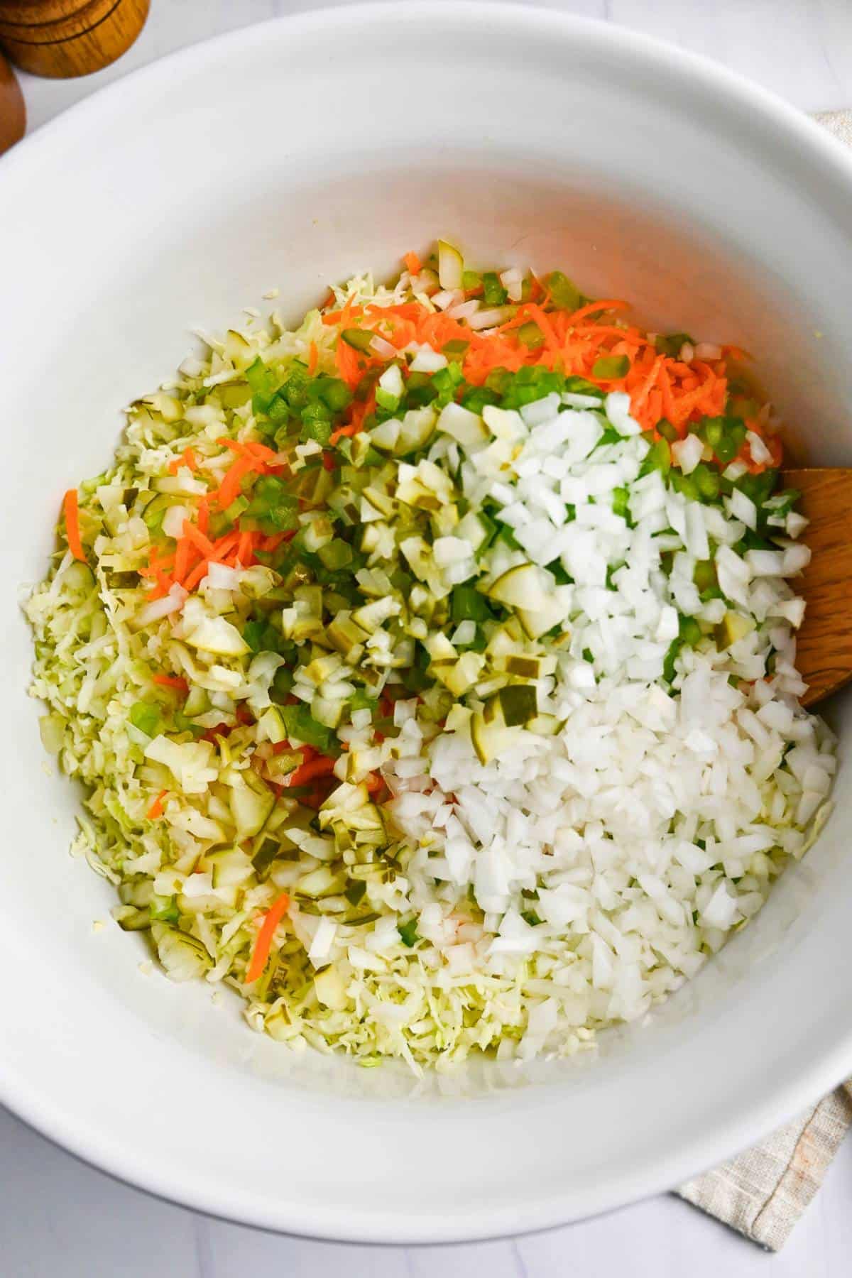 chopped slaw ingredients in a bowl
