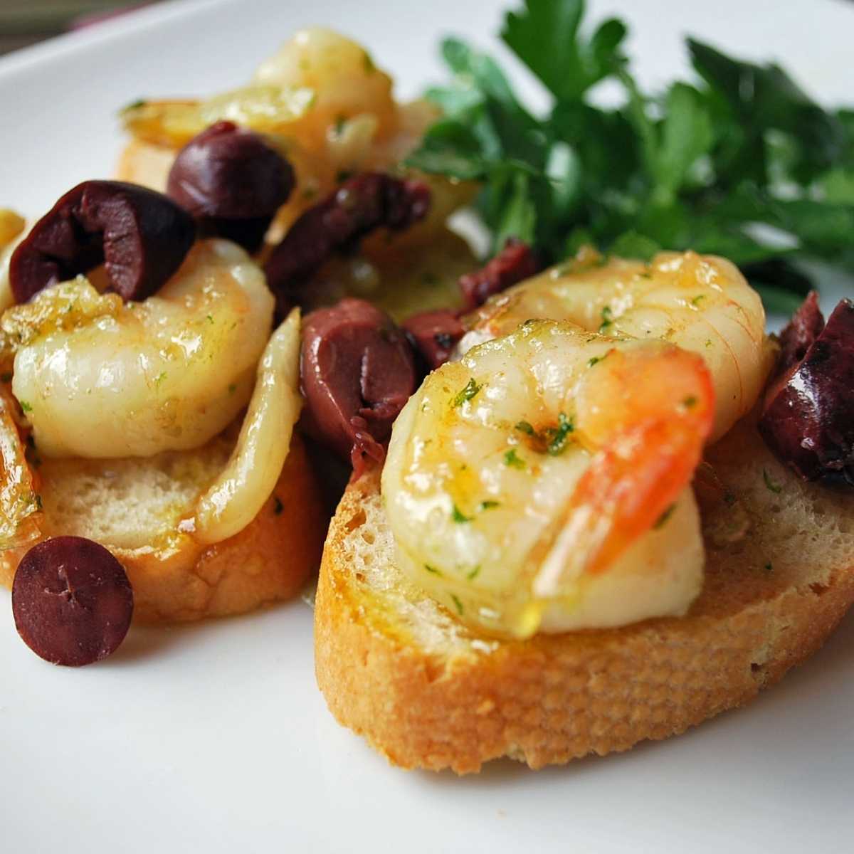 Spanish Style Garlic Shrimp Tapas with Olives- Amee's Savory Dish