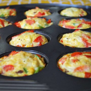 egg muffins freshly baked in a muffin pan