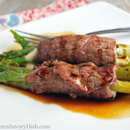 Broiled Balsamic Beef Asparagus Roll Ups- Amee's Savory Dish