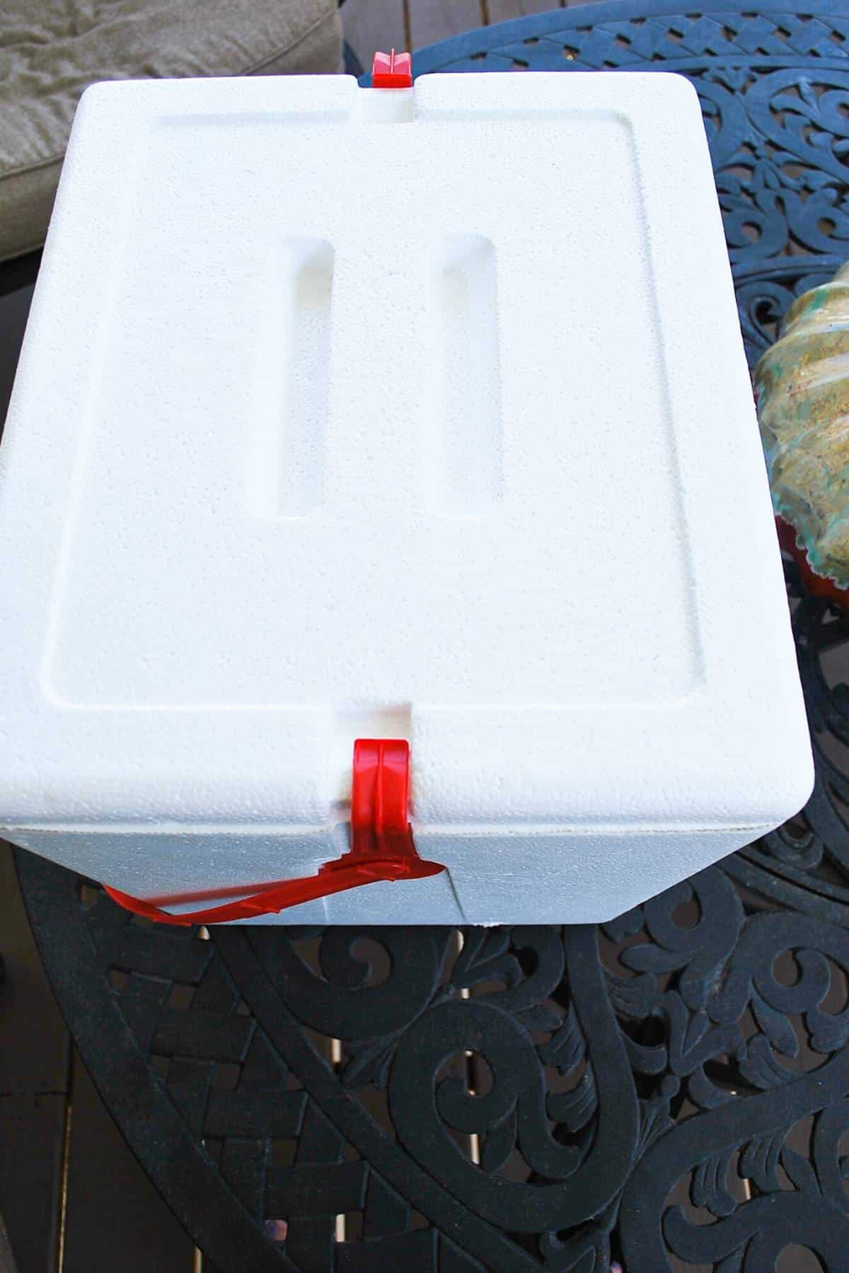 styrofoam cooler for resting a smoked brisket