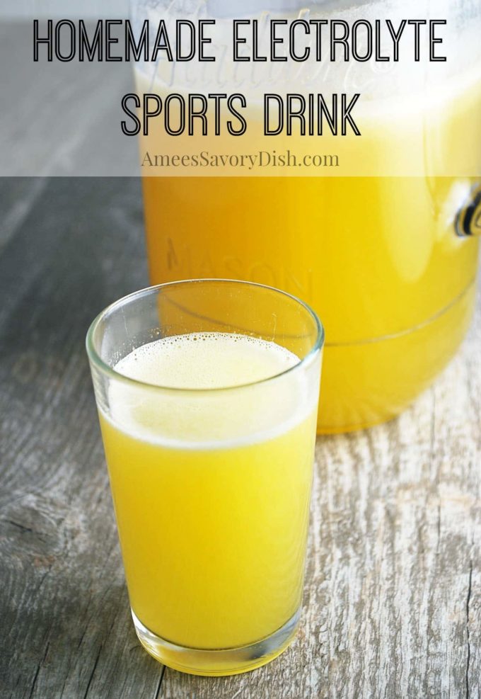 A four ingredient recipe for a homemade electrolyte sports drink with optimal ratios for maximum hydration without excess sugar. via @Ameessavorydish