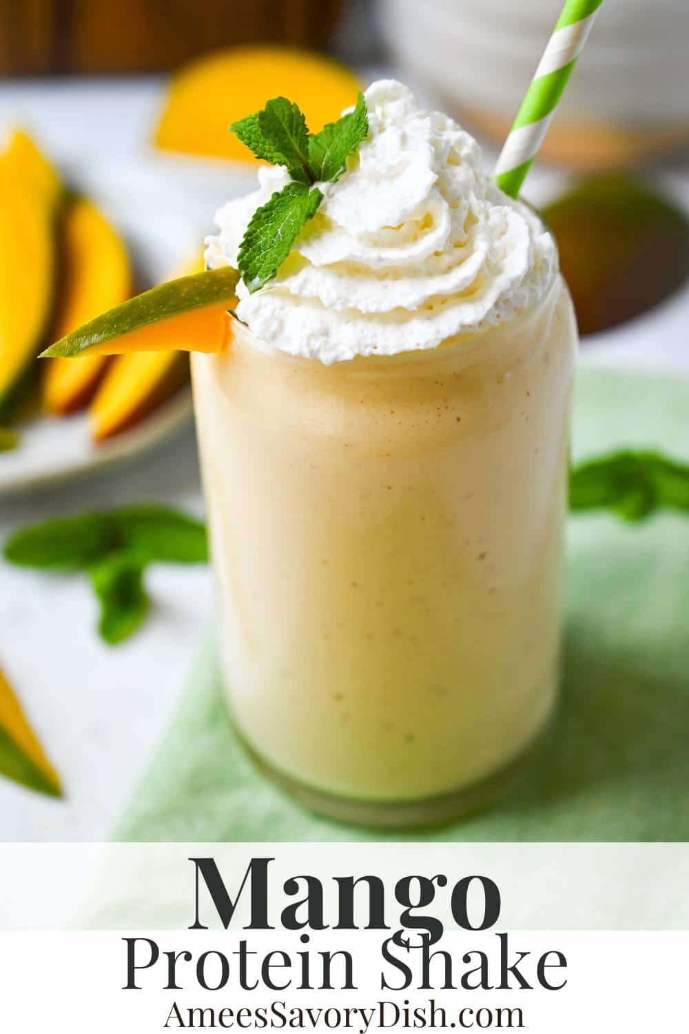 This delicious mango protein shake is perfect for a quick protein-packed breakfast or a post-workout tropical treat!   via @Ameessavorydish