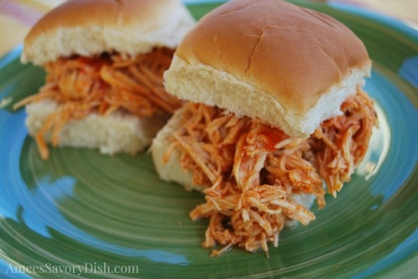 Crockpot Buffalo Chicken Sandwiches