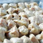 Yogurt marinated chicken skewers