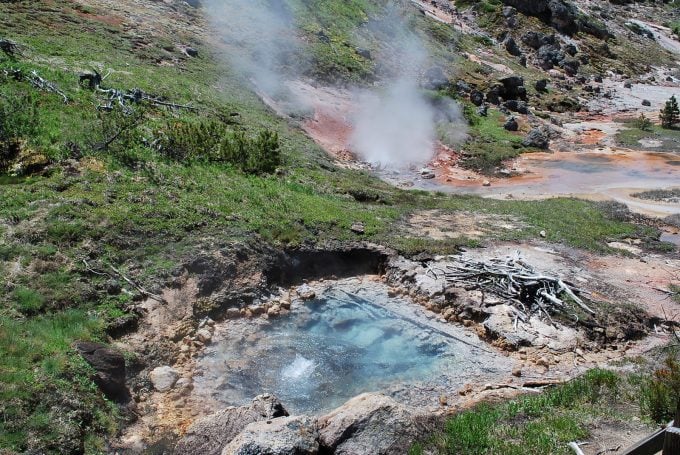 Hot springs area in Yellowstone