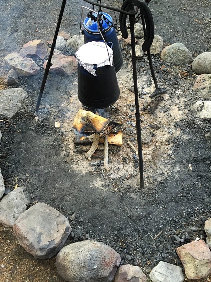 Cowboy Coffee over fire