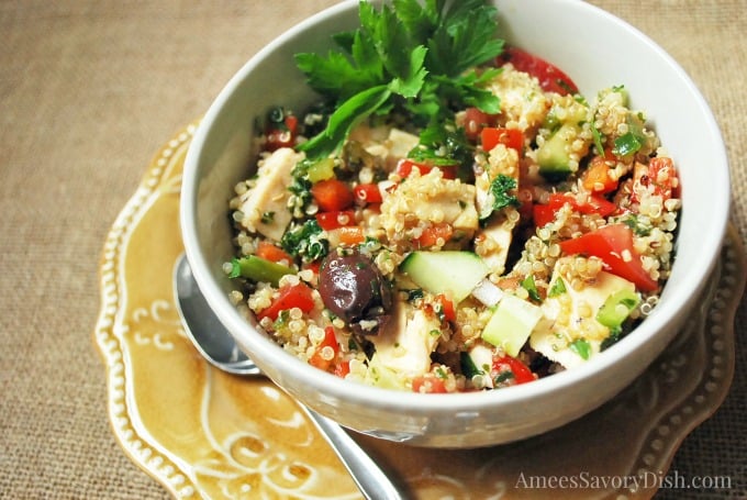 Mediterranean Quinoa Chicken Salad
