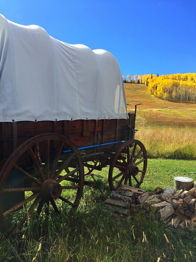 Wagon at Lynn Britt Cabin