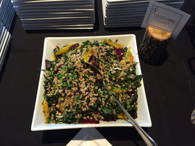 A tray of salad on a table