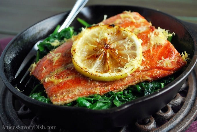 Sous Vide Salmon and Spinach