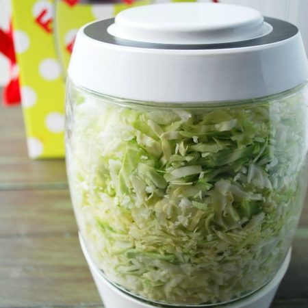 Homemade Sauerkraut in crock