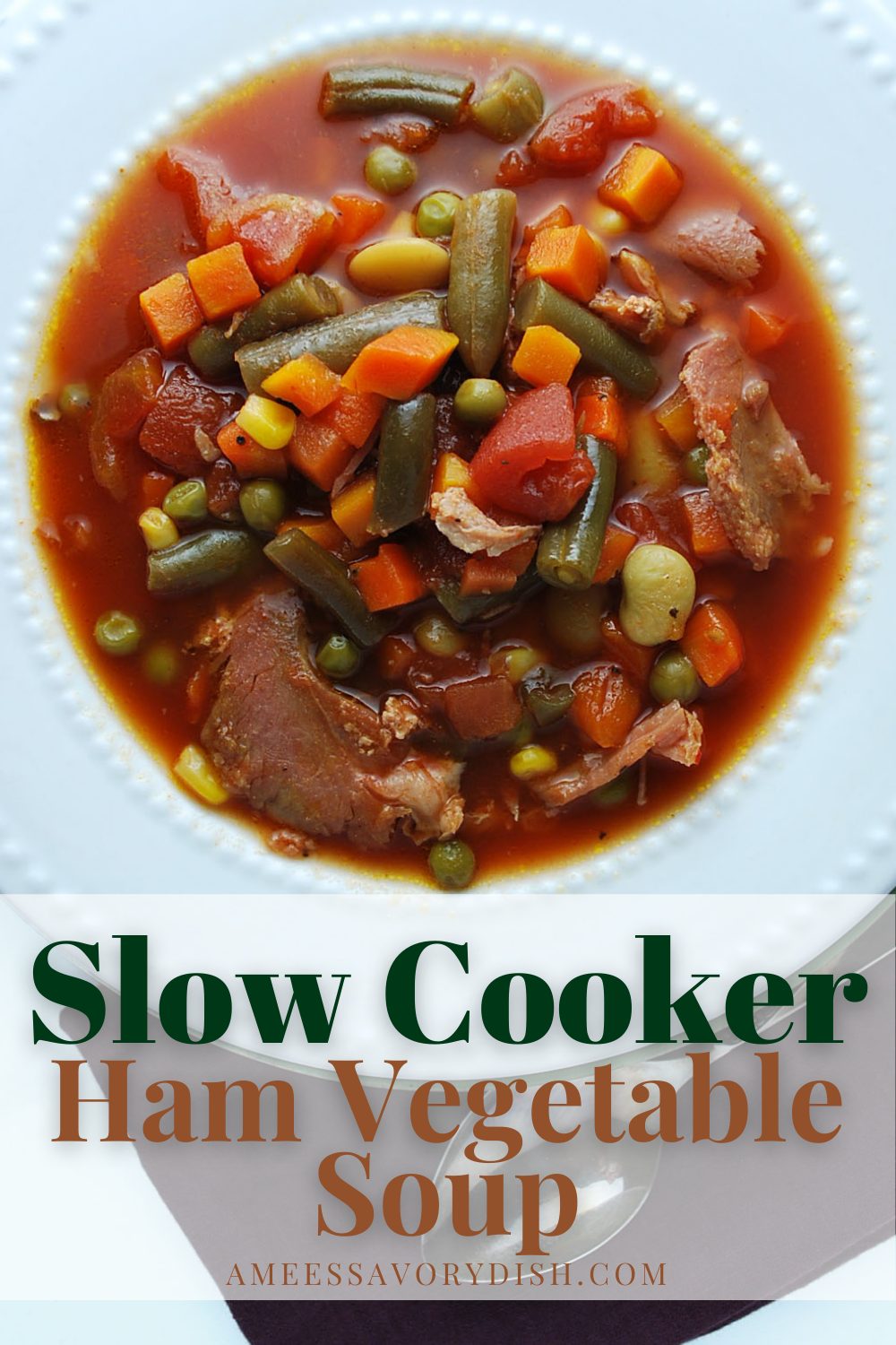Slow Cooker Southern Ham Vegetable Soup recipe