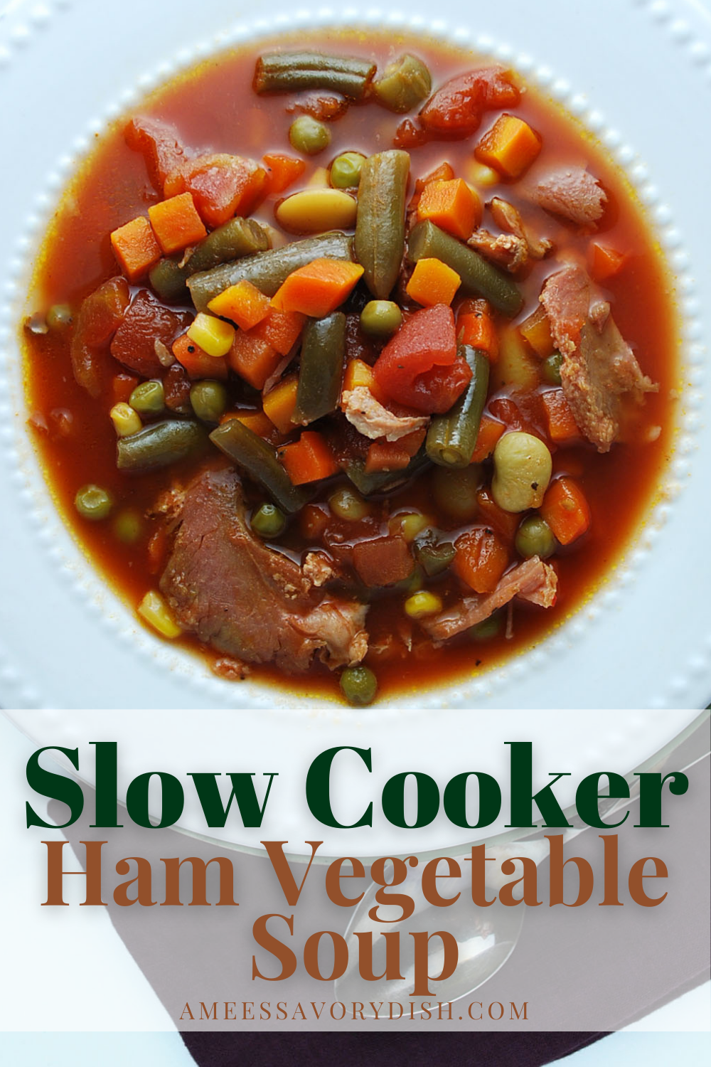 Slow Cooker Southern Ham Vegetable Soup recipe