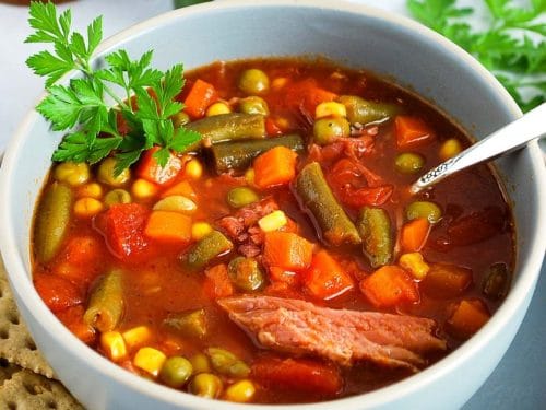 Slow Cooker Southern Ham Vegetable Soup