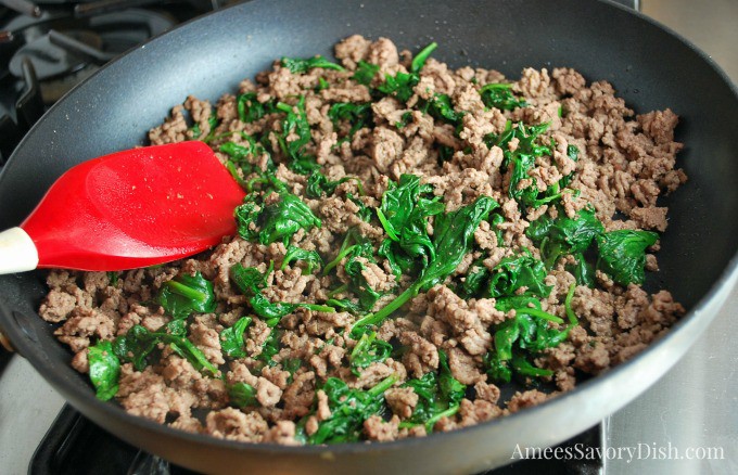 Protein packed beef and spinach saute