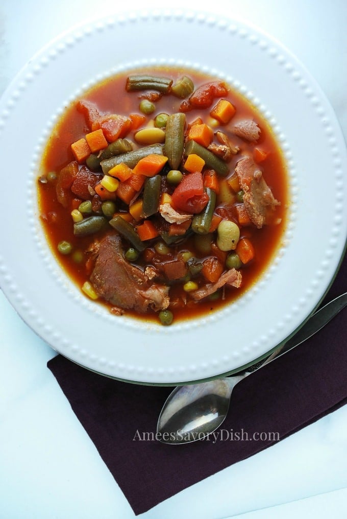 Slow Cooker Southern Ham Vegetable Soup