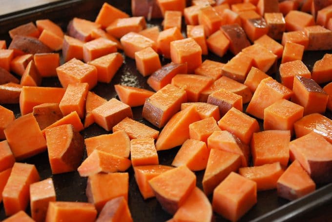 Sweet potatoes cubed