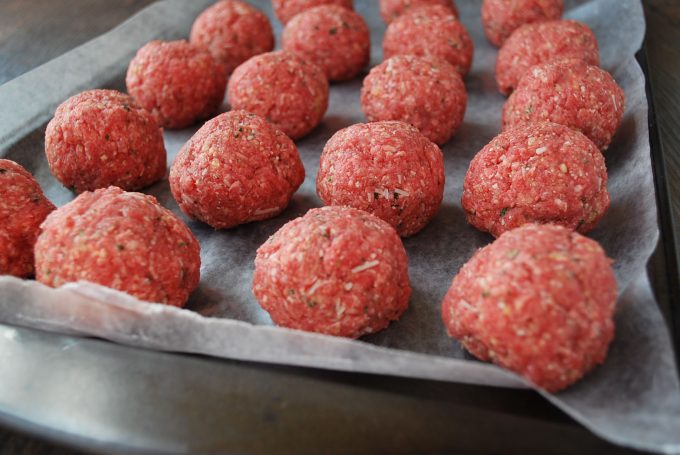 Lean meatballs for spaghetti squash meatball casserole