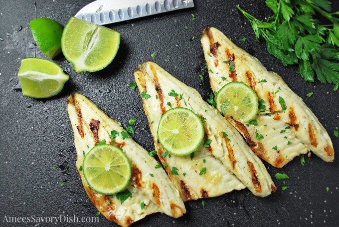 Grilled Garlic Lime Sea Bass