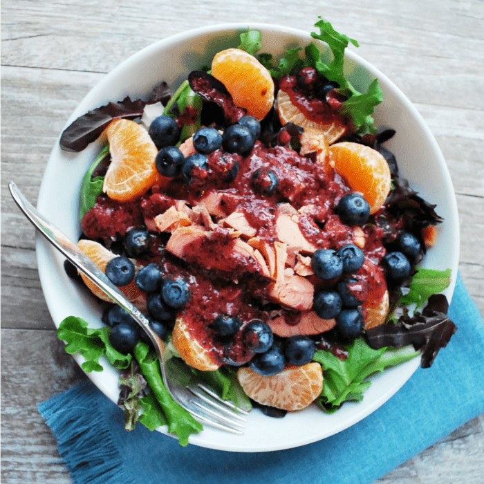 Salmon Salad with Fresh Blueberry Vinaigrette Amee's Savory Dish