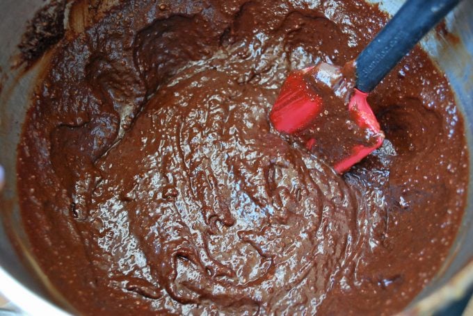 Chocolate Tahini Brownies batter