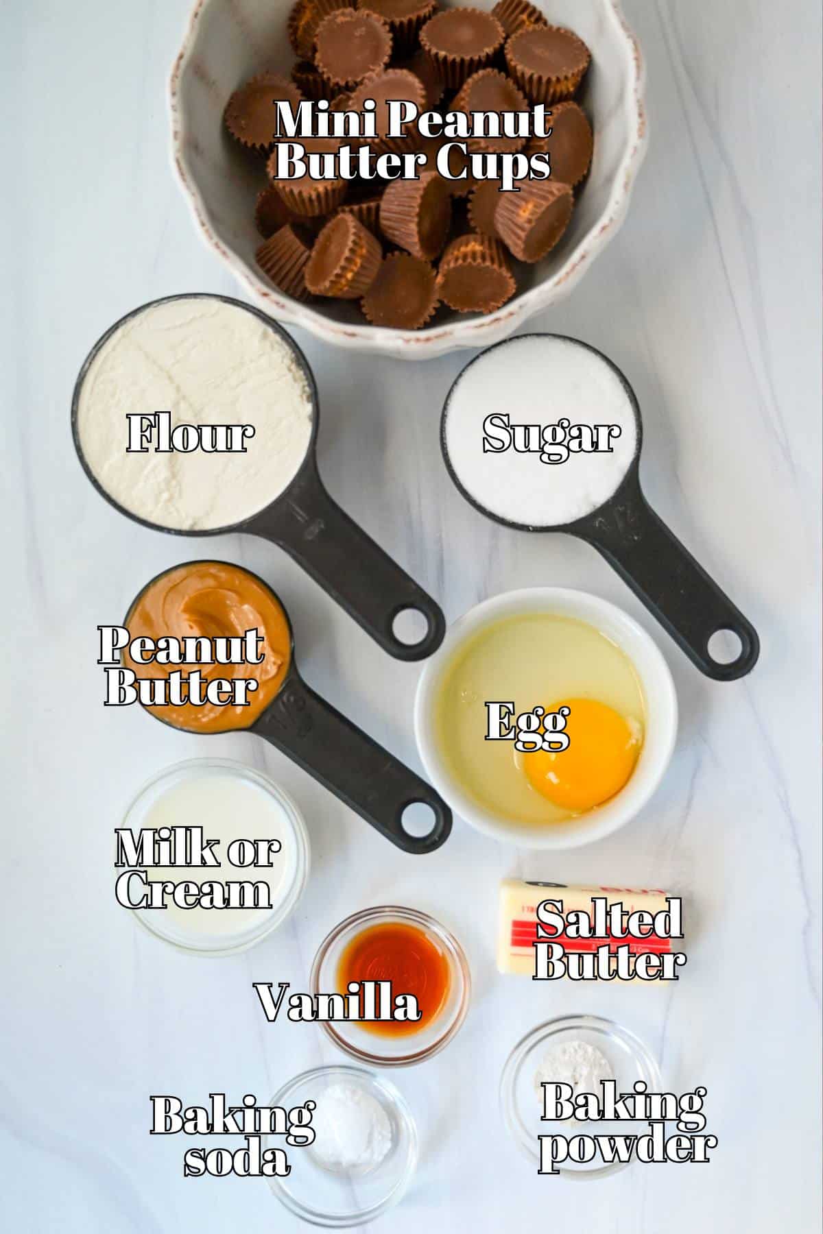 ingredients for making Reese's cookie tarts
