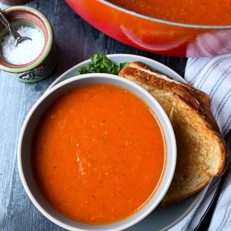 Tomato Basil Bisque {made without heavy cream}