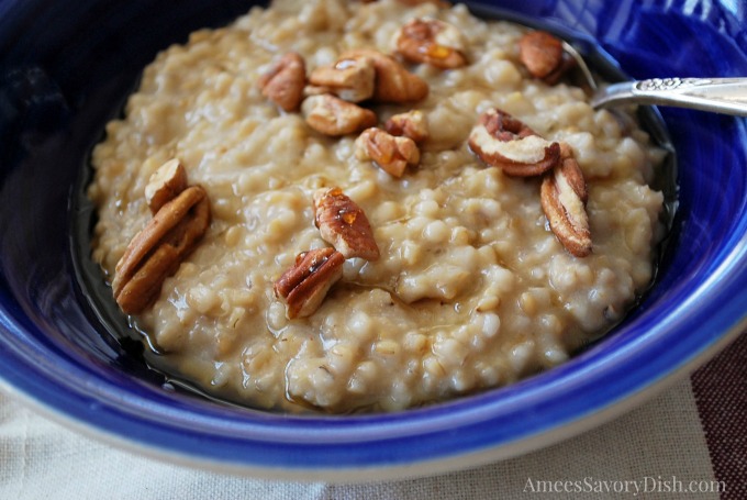 Maple Pecan Instant Pot Steel Cut Oatmeal