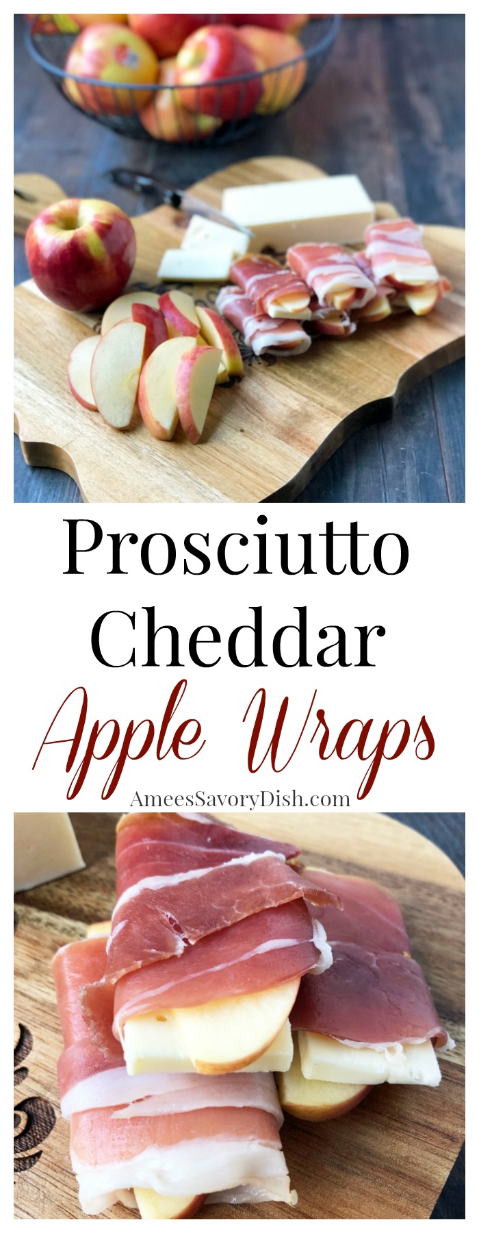 #Sponsored Prosciutto Cheddar Apple Wraps are a quick and easy high protein snack made with crisp and sweet Autumn Glory Apples, cheddar cheese and prosciutto ham. via @Ameessavorydish