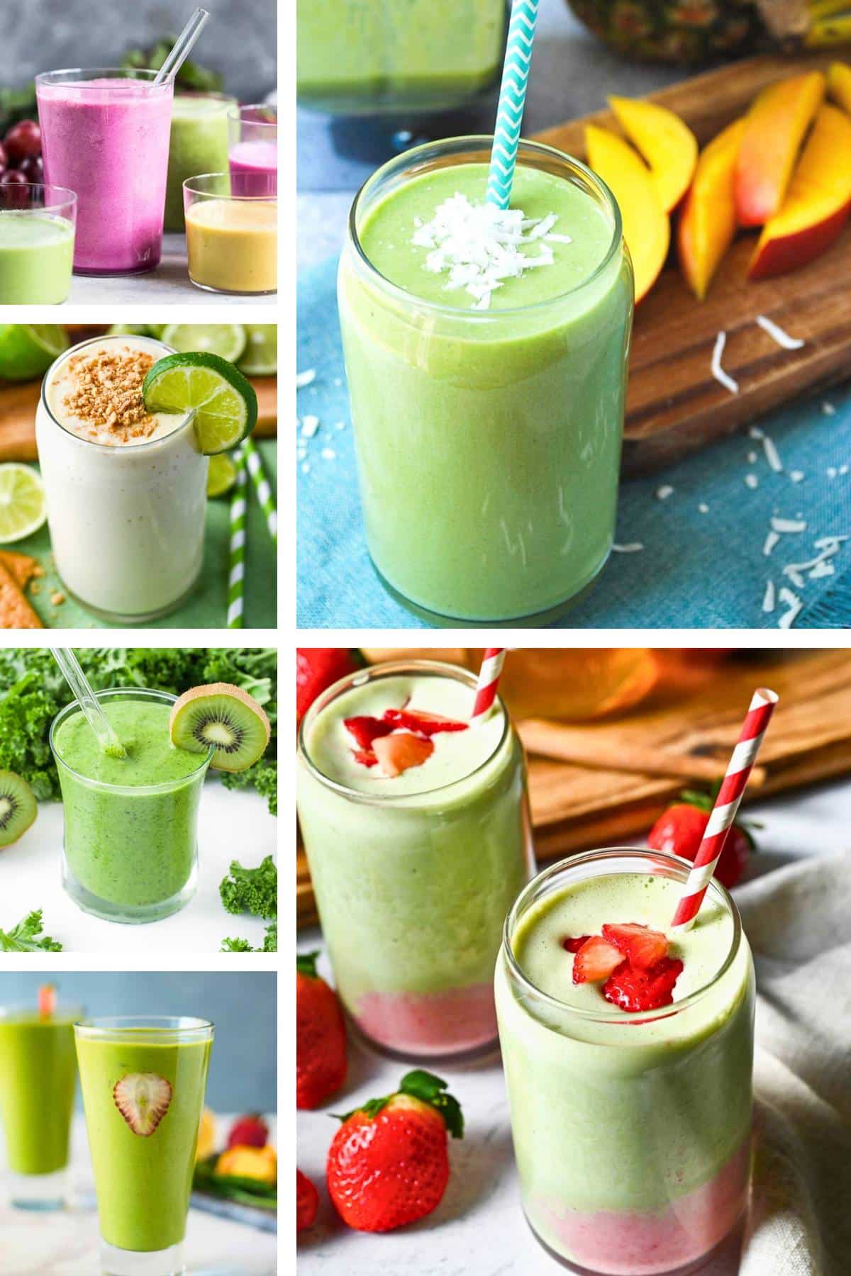 collage of craveable green smoothies
