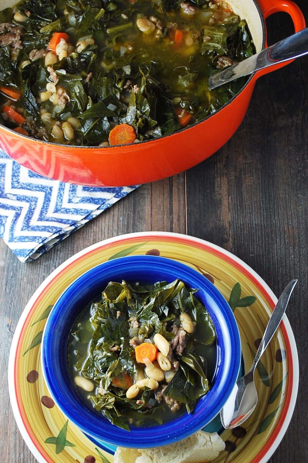 Sausage White Bean Soup with Collard Greens- Amee's Savory Dish