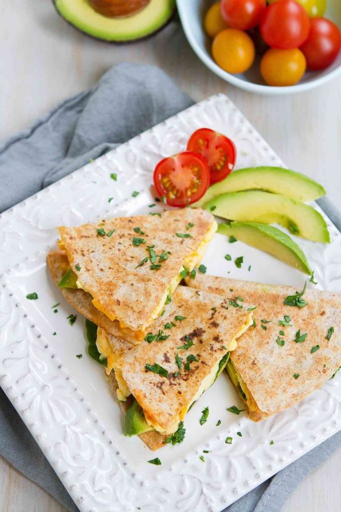 Spinach Avocado Breakfast Quesadilla-Cookin-Canuck