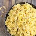 seasoned microwave spaghetti squash in a bowl