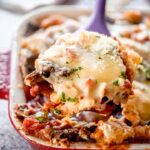 a spoonful of chicken spaghetti squash casserole