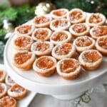 apricot tarts on a white christmas platter