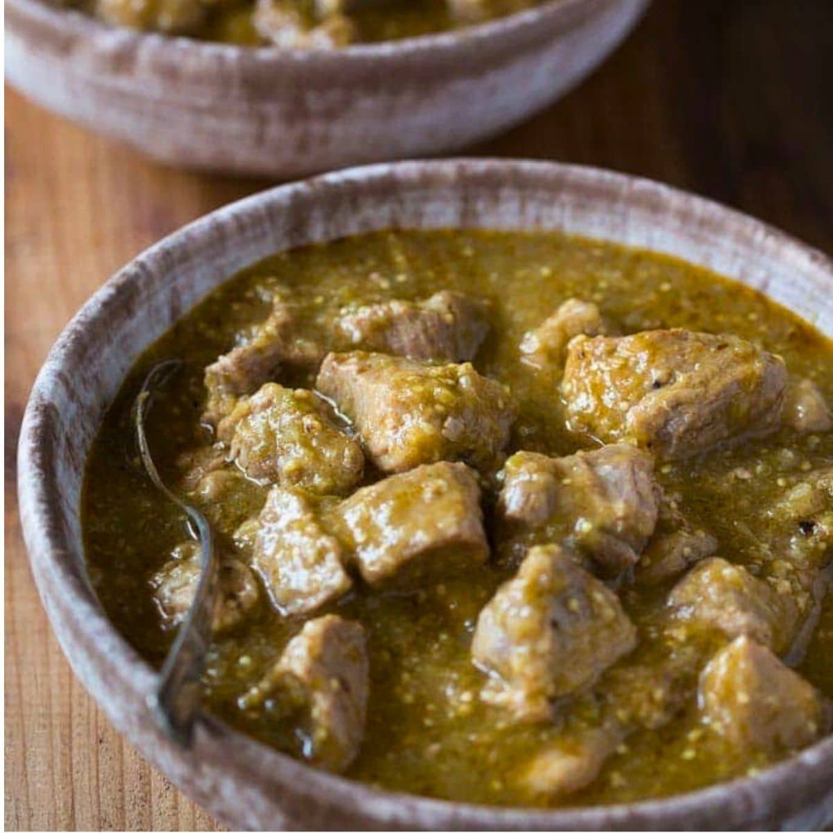 chicken chili verde in a bowl