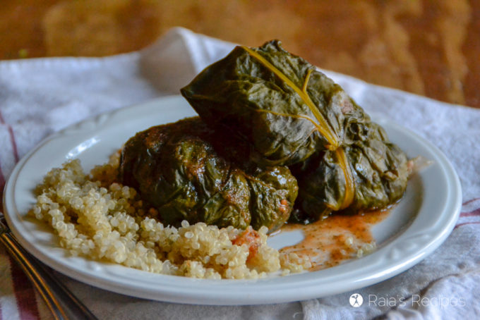 Stuffed chard on a plate 