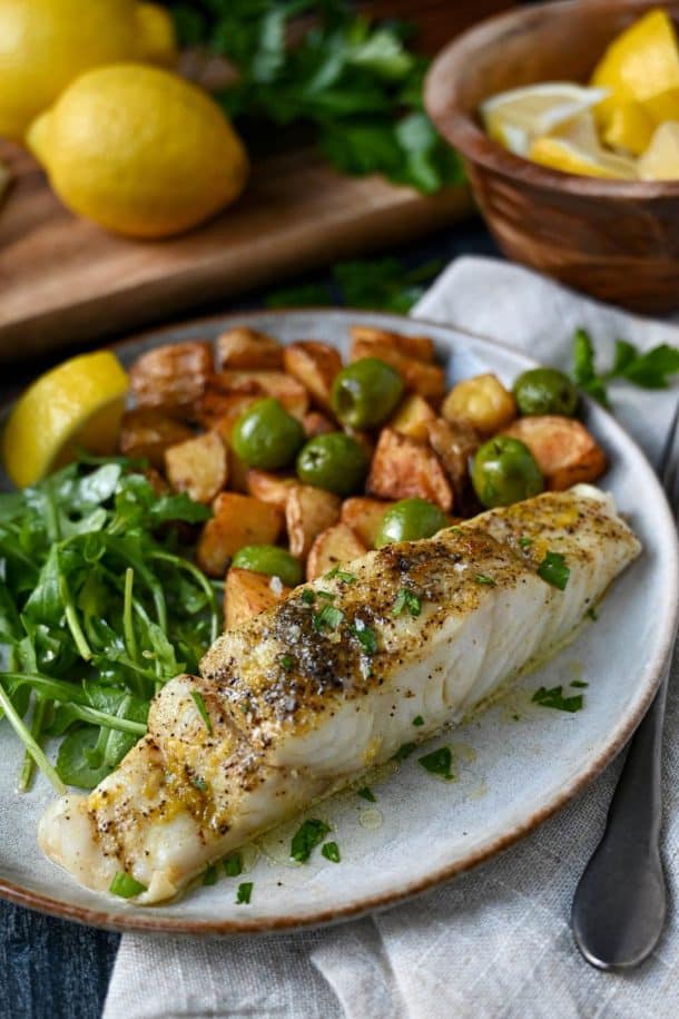 Easy Greek Air Fryer Halibut (Oven Baked Option) - Amee's Savory Dish