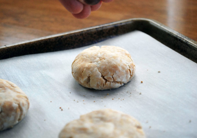 casein cookies sprinkled with salt