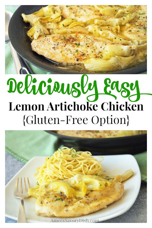 This deliciously easy Lemon Artichoke Chicken is made with thin chicken breast cutlets, marinated artichokes, fresh lemon juice and parsley. 