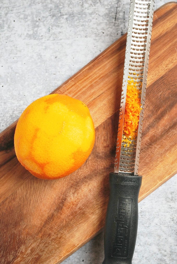 Fresh orange zest for easy cake mix cookies