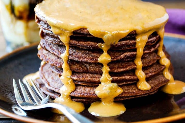 Blender Chocolate Protein Pancakes Amees Savory Dish