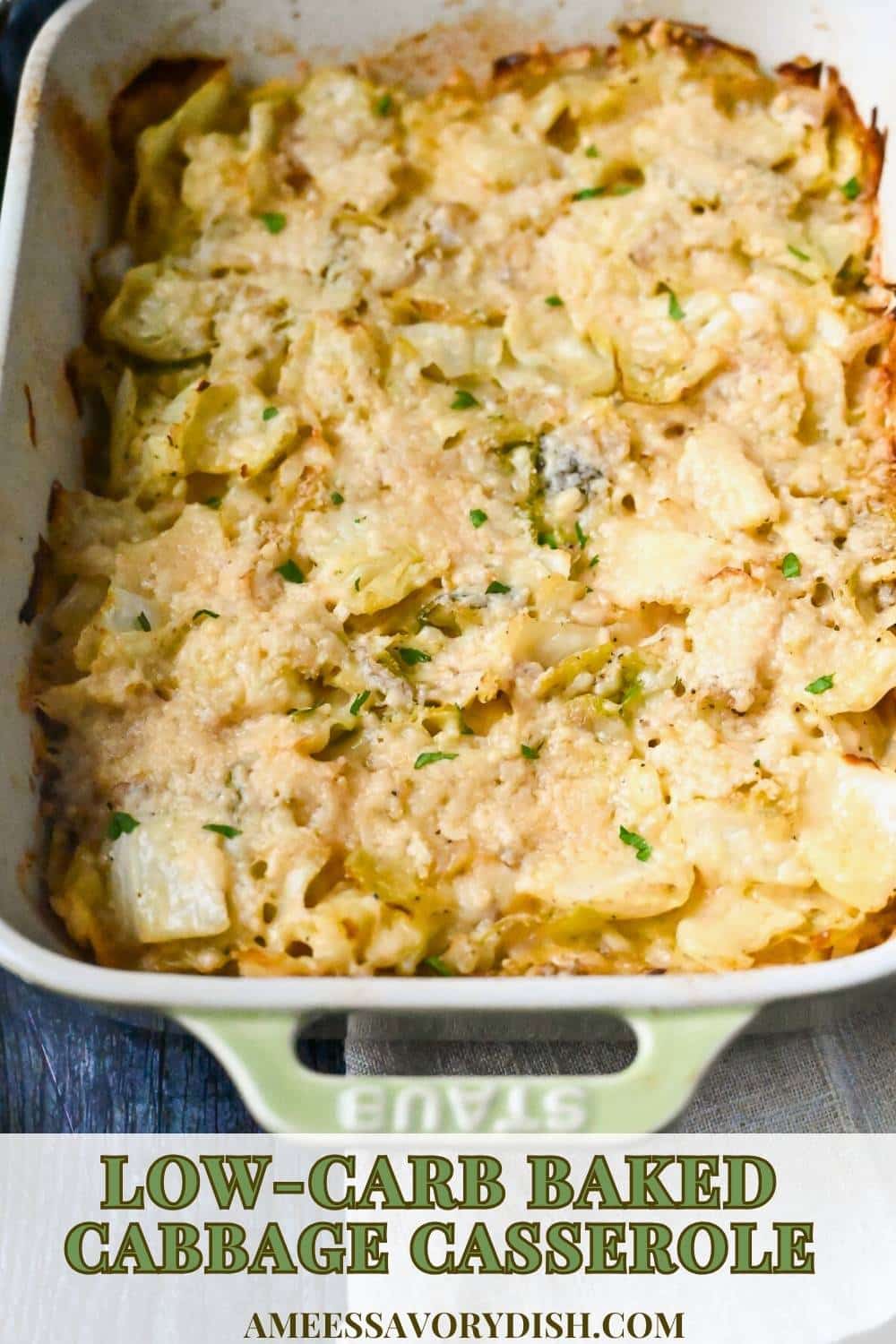 cabbage casserole baked with cheese on top
